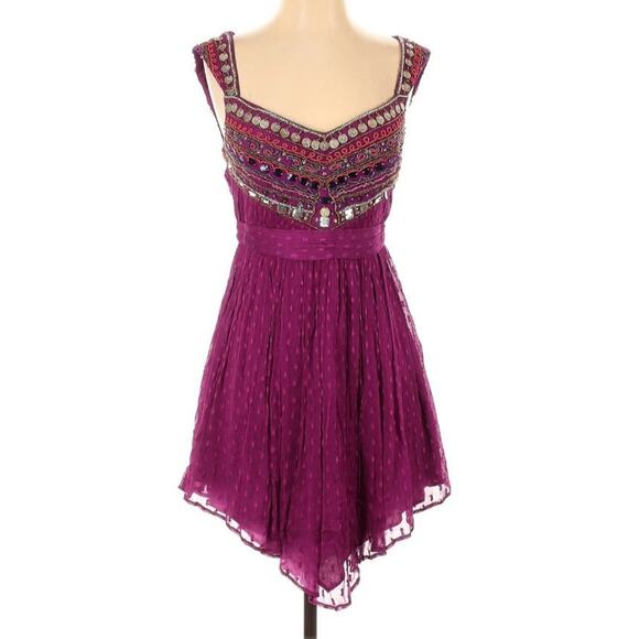 NWT Free People Jeweled Chevron Embellished Dress - Picture 2 of 14